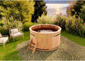 Holz Badefass für 6-8 Personen, inkl. Leiter und Sprudelbad, Ø 200 x 110 cm