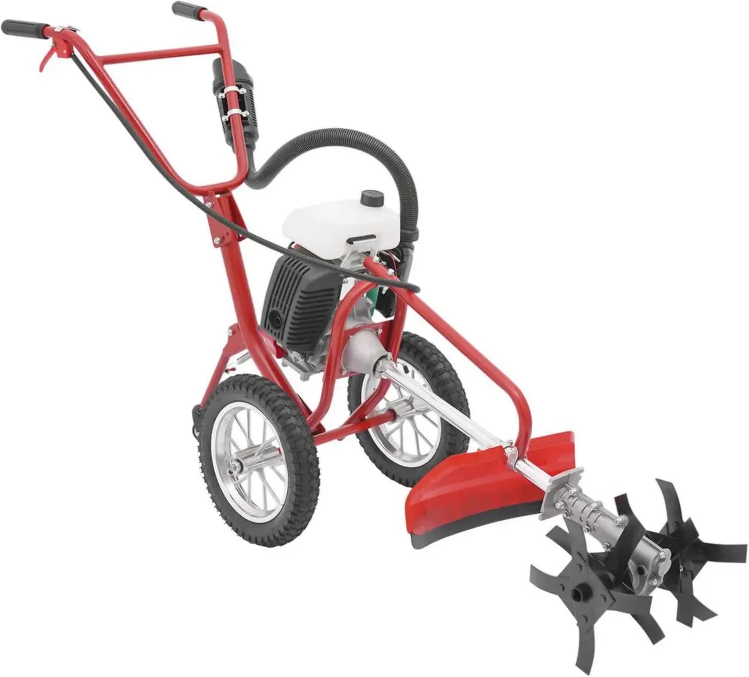 Leistungsstarke Benzin-Bodenfräse 63CC mit 4-Takt-Motor, 240 U/min Drehzahl und 10cm Arbeitstiefe für Gartenpflege