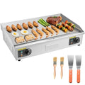 VEVOR Professionelle Elektro-Grillplatte 4400 W, 72,5x40 cm, Temperaturbereich 50-300°C, Inklusive Zubehör, ideal für Steaks, Pfannkuchen und Pizza
