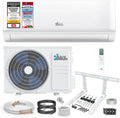 Split-Klimaanlage 9000 BTU mit Heizfunktion, WiFi & App-Steuerung, bis 45qm, leise - mit 5m Kupferleitung, Kältemittel R32, Montagematerial, Wandhalterung