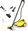 Hochleistungs-Dampfreiniger 2000W, 5 bar Druck, 108 m² Kapazität, 1,8L Tank, Schnellaufheizung 8 Min, inkl. Reinigungsset & Düsen, für Teppiche, Böden, Fenster (Gelb)