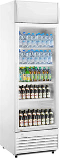 Effizienter Getränkekühlschrank mit Glastür, LED und 4 Böden, 324L