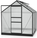 Vitavia Gewächshaus Planet 3800 mit stabilem Fundament, 3,8 m², Schwarz, UV-beständige 6 mm HKP