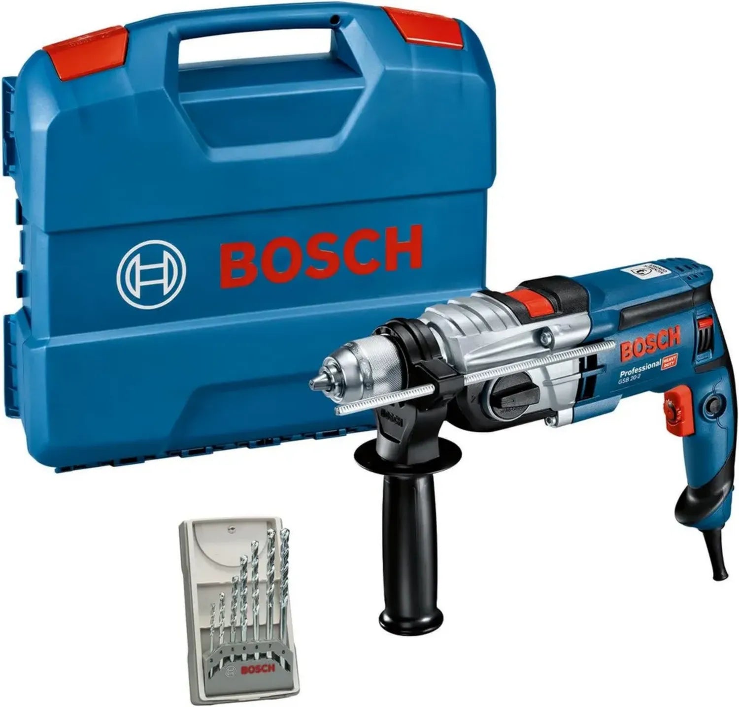 Bosch Professional Schlagbohrmaschine GSB 20-2, 850 W, 3000 U/min, mit Zubehör, im L-Case