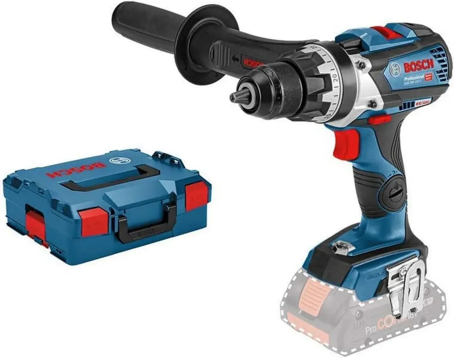 Bosch Professional 18V Akkubohrschrauber GSR 18V-110 C, 110 Nm Drehmoment, 12 mm Schrauben-Ø, L-BOXX, ohne Akku/Ladegerät