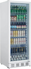 METRO Professional Getränkekühlschrank 280L, Metall/Glas, belüftet, 210W, abschließbar, Weiß