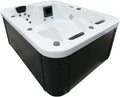 Luxus Außenwhirlpool für 3 Personen - Weißer Marmor, 27 Massagedüsen, Heizung & Beleuchtung