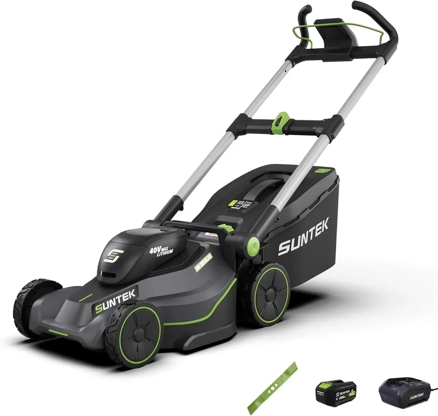 SUNTEK 40V 43cm Akku-Rasenmäher mit Digi-Brushless Motor, inklusive 4,0Ah Lithium-Ionen-Akku und Schnellladegerät, APP-Steuerung, Modell SLM4417 Upgrade