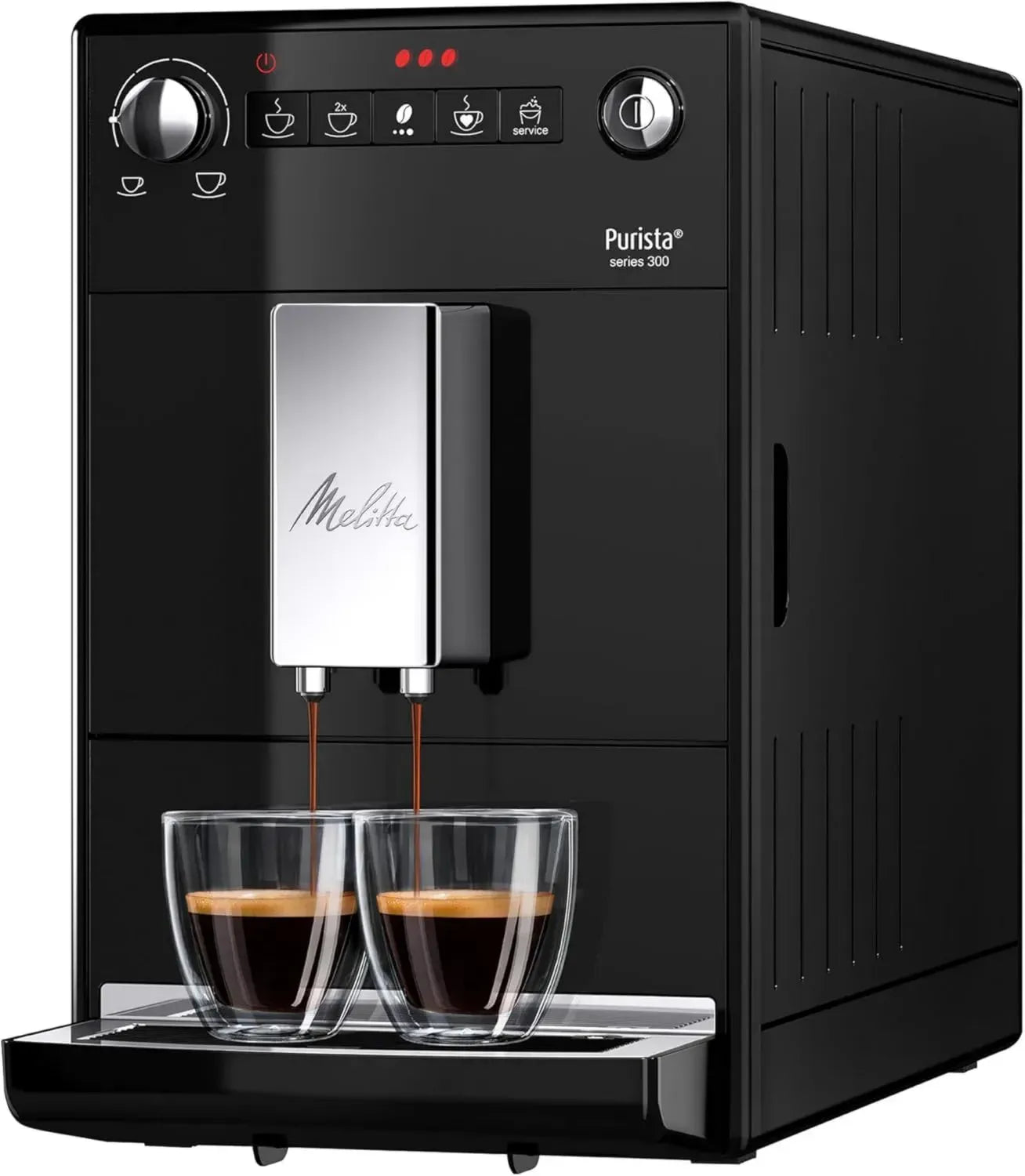 Melitta Purista - Espresso- und Kaffeevollautomat mit einstellbarer Kaffeestärke, Lieblingskaffee-Funktion, schwarzes Design