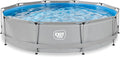 EXIT Toys Großer Rundpool Grau Ø360x76cm mit Filterpumpe - Kindersicher und Robust