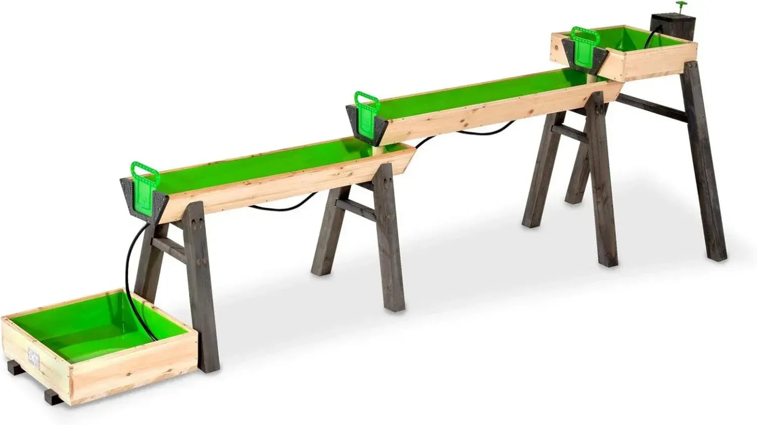EXIT AquaFlow Wasserbahn Komplettset mit Schleusen und Wasserpumpe - Kinder Wasserspielzeug aus FSC Zedernholz - 292x93x88cm