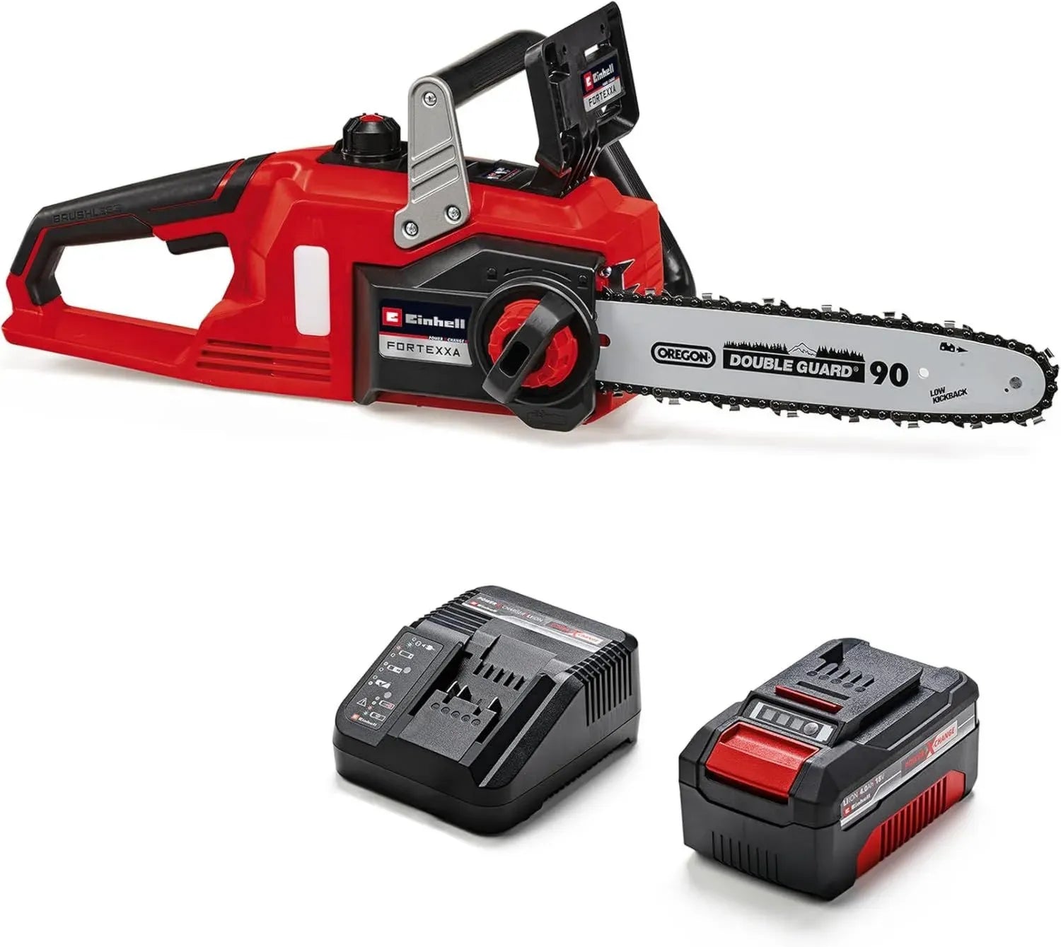 Einhell FORTEXXA 18/30 Akku-Kettensäge, bürstenloser Motor, 30 cm Schwert, 18V Li-Ion, inkl. 4.0 Ah Akku und Ladegerät