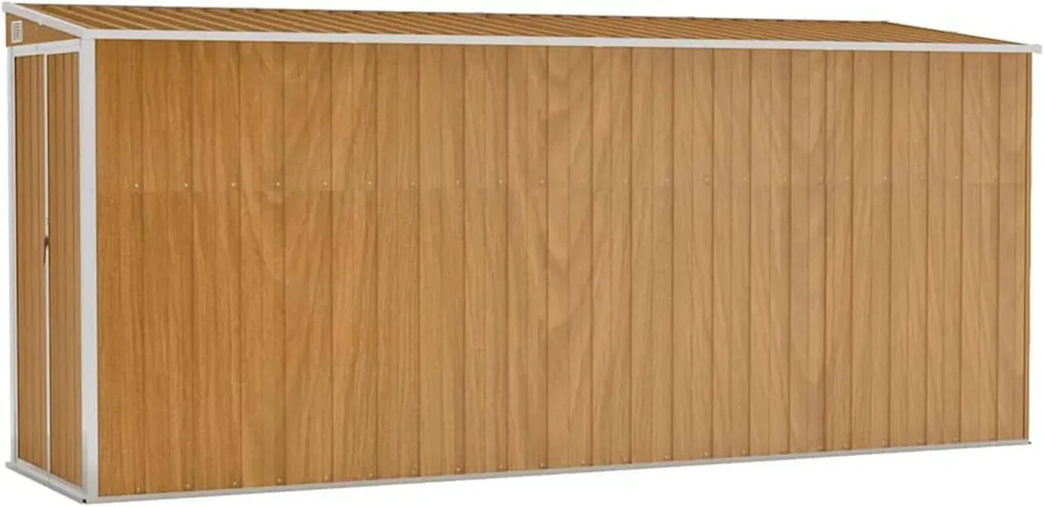 Metall Gerätehaus Braun 118x382x178cm Wetterfest aus Verzinktem Stahl
