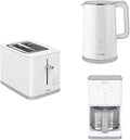 Tefal Sense Frühstücksset | Toaster mit Countdown | Wasserkocher mit Temperaturwahl | Kaffeemaschine mit Warmhaltefunktion | Digitalanzeige | Weiß