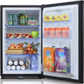 Leiser 50L Camping-Kühlschrank SMETA mit Absorber, 12V/230V für Wohnmobil und Auto, Schwarz mit Schloss