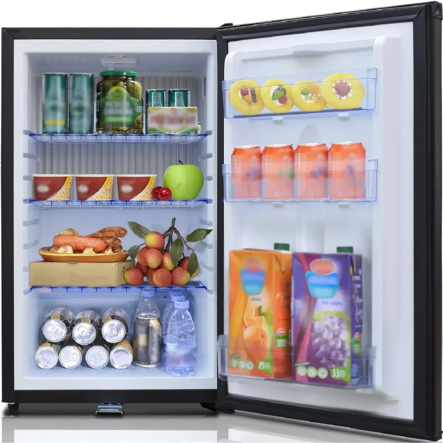 Leiser 50L Camping-Kühlschrank SMETA mit Absorber, 12V/230V für Wohnmobil und Auto, Schwarz mit Schloss