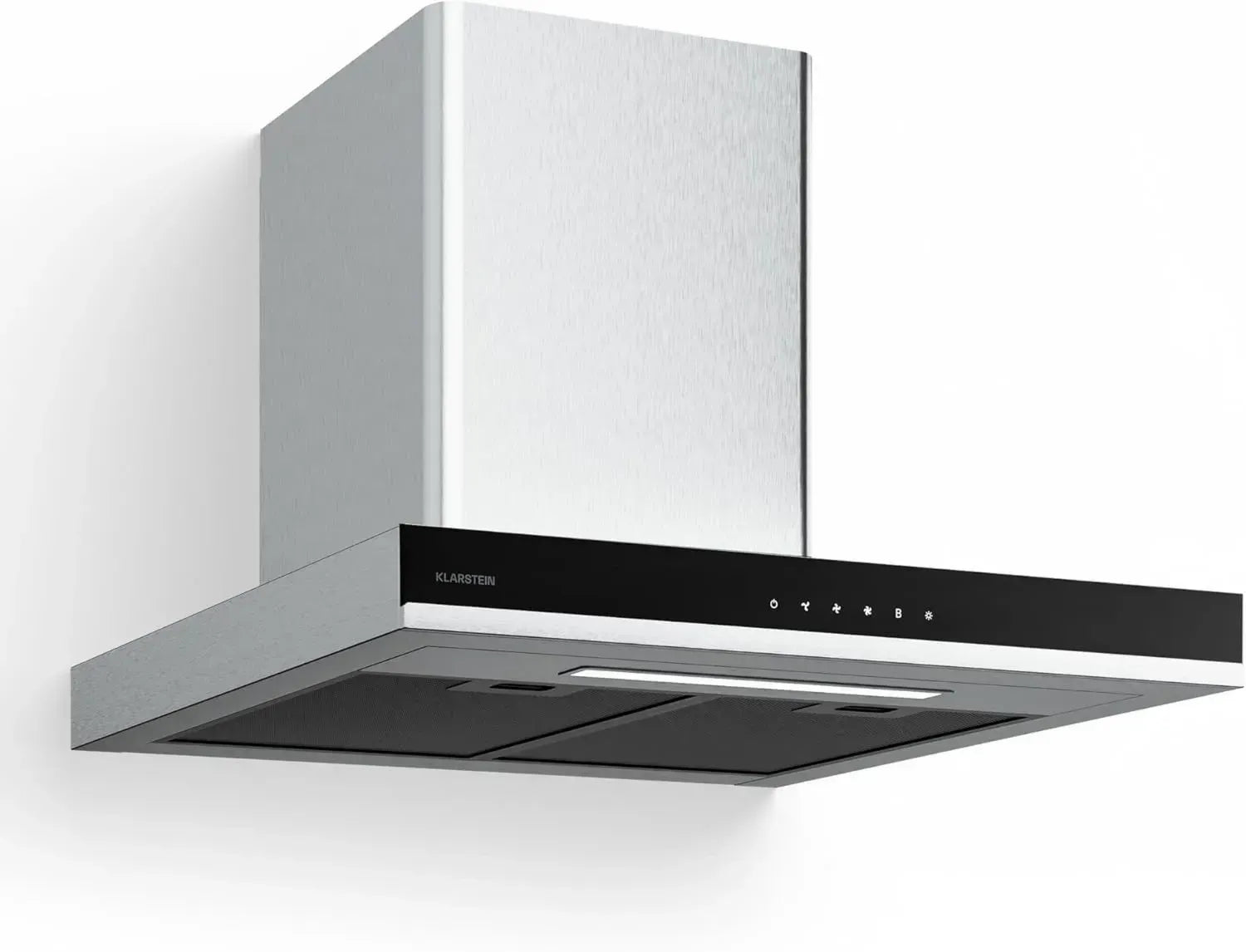 Klarstein 60cm Dunstabzugshaube - A++ Effizienz, 881,6 m³/h, LED-Licht, Touch-Steuerung, Edelstahl & Glas