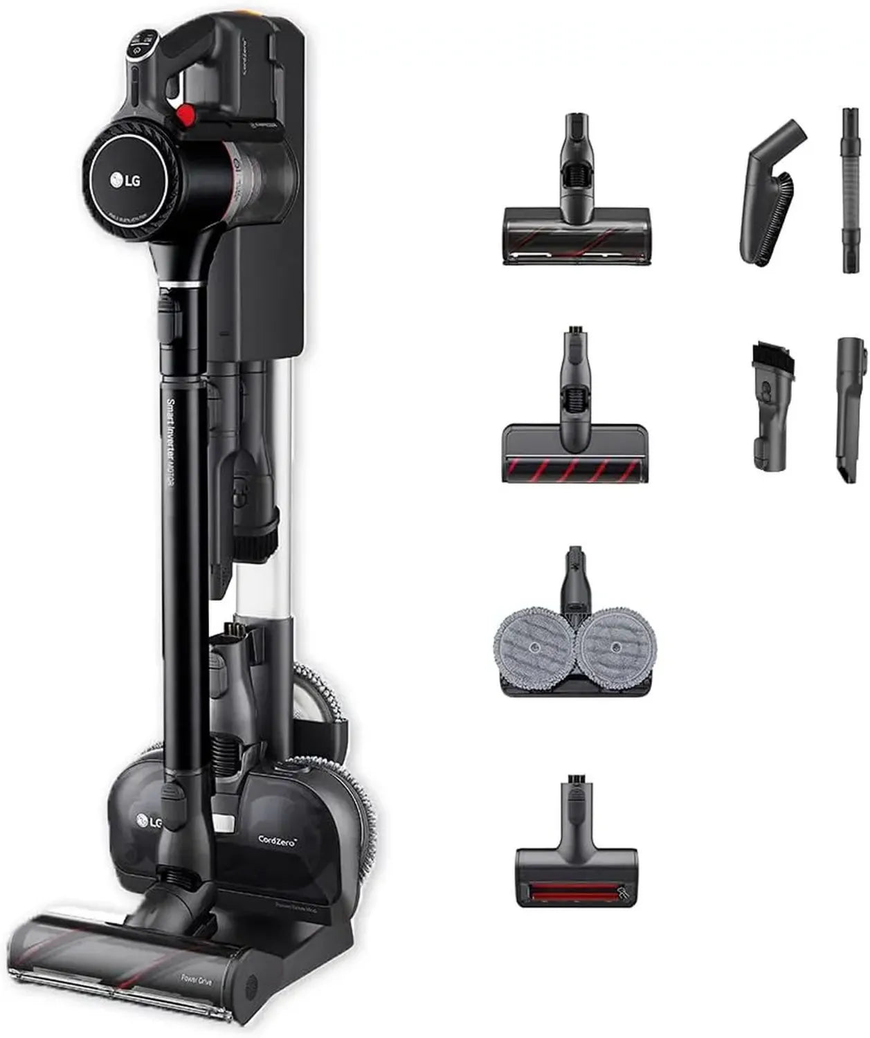 LG Electronics A9K-ULTRA1B Kabelloser Staubsauger, 120 Min. Laufzeit, ausziehbares Teleskoprohr, Schwarz