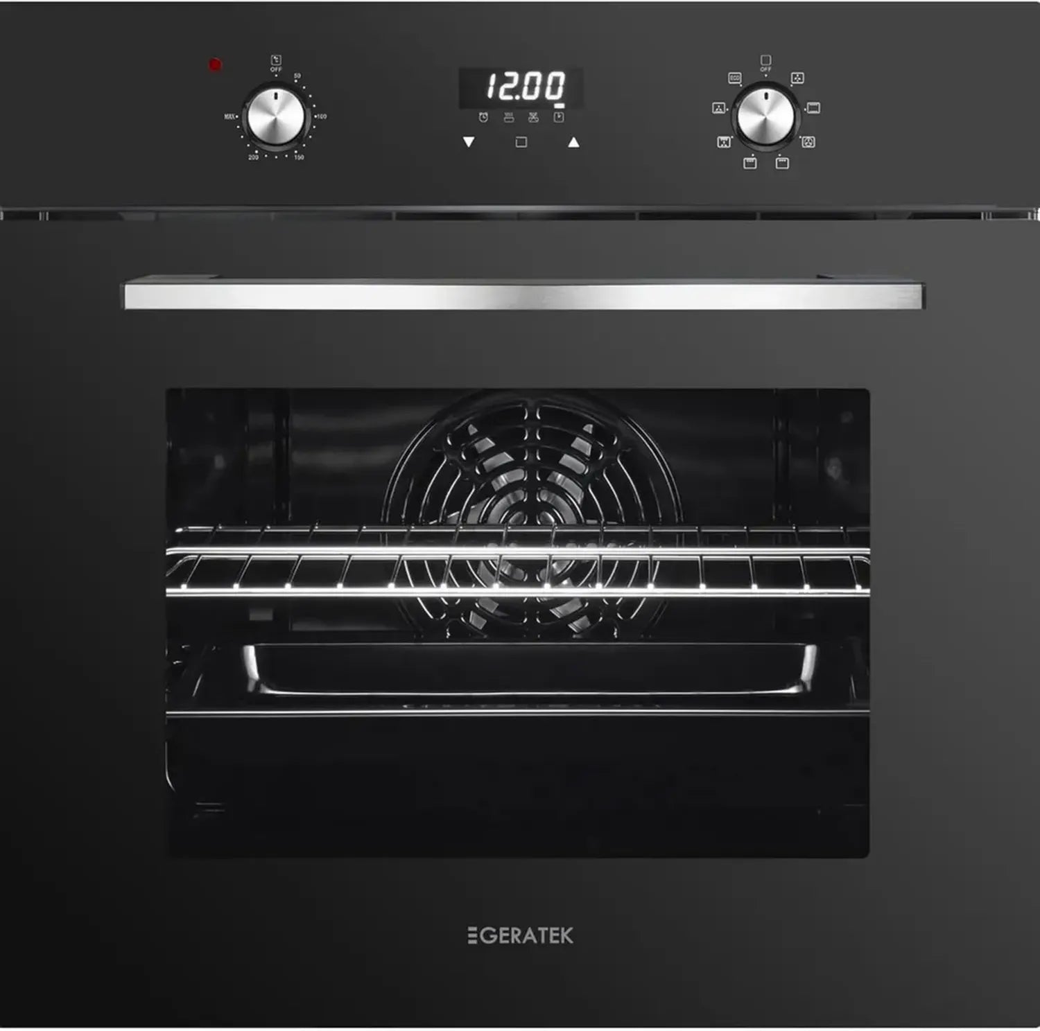 Einbau-Backofen Girona 64L, Energieklasse A, 8 Heizarten, Umluft & Grill, Teleskopauszug, Touchscreen, Schwarz