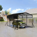 Robuste Auto- und Bootsgarage 10x15 Fuß, Schwarz, mit verzinktem Metalldach