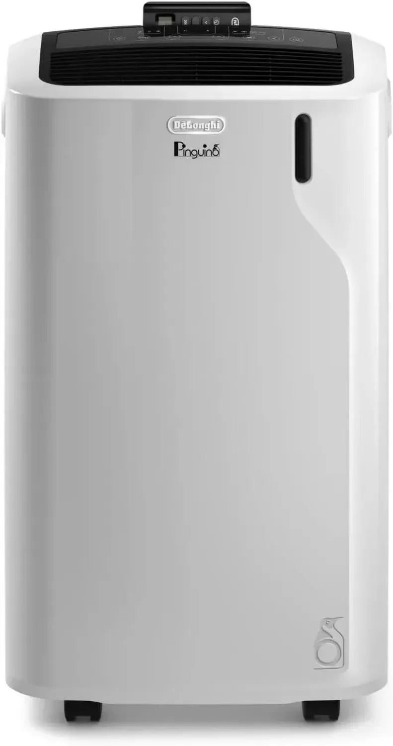 De'Longhi Pinguino PAC EM93 Leise Mobile Klimaanlage mit Fensterkit, 90 m³, 10.500 BTU/h, 2,6 kW, 63 dB, Entfeuchtung, Energieklasse A, 24h-Timer, Weiß
