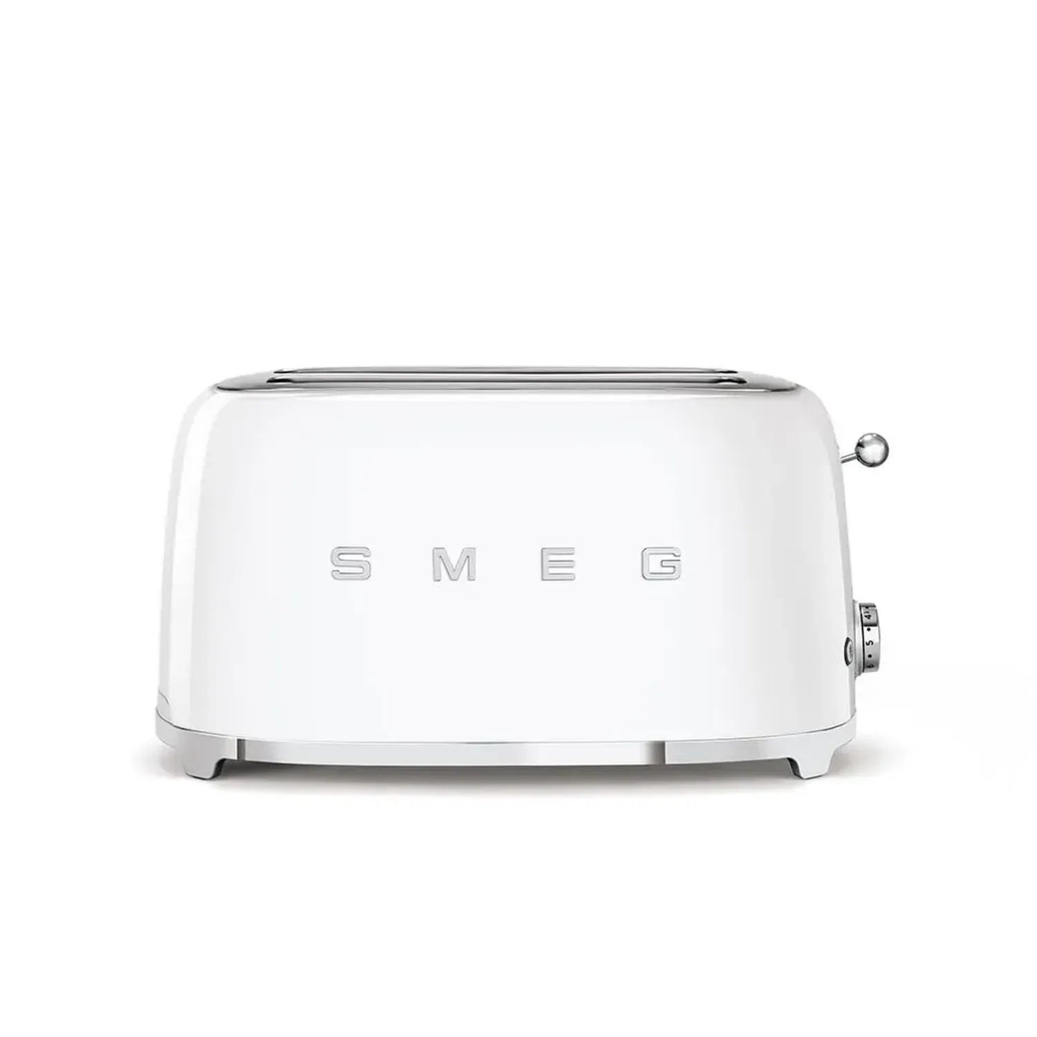 Smeg Retro-Toaster, 2 lange Schlitze, 6 Bräunungsstufen, Auftau- und Bagel-Funktion, 950W, Weiß