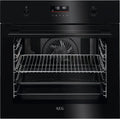 AEG Einbau-Backofen mit Pyrolyse, Serie 6000, gleichmäßige Ergebnisse auf 3 Ebenen, 45 Programme, LED-Display, Schwarz