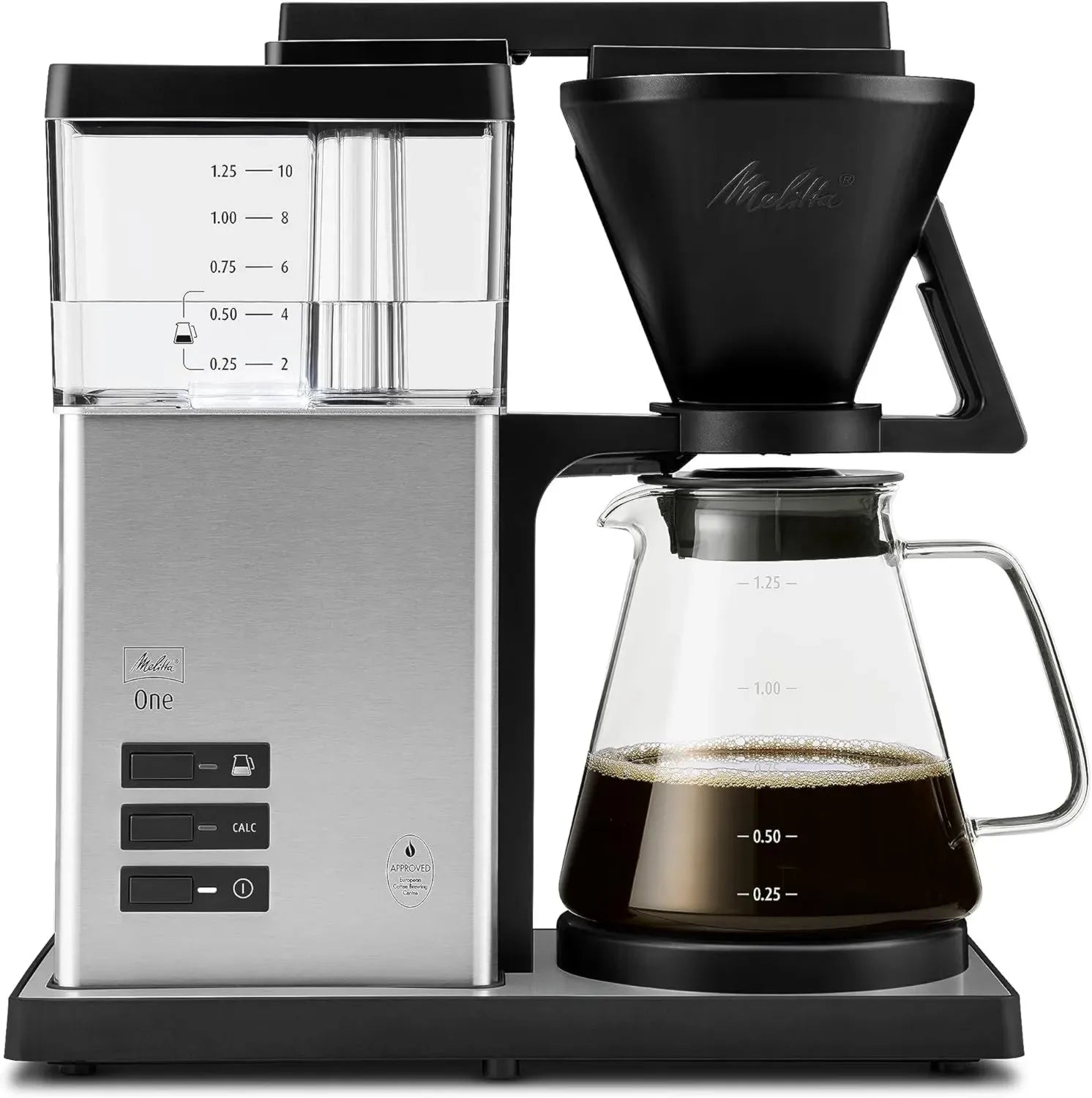 Melitta Kaffeeautomat mit Edelstahlgehäuse, Ein-Tassen-Filter