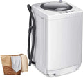 Kompakte RELAX4LIFE Waschmaschine 3,5 kg mit Display & Pumpe, Tragbare Toplader, 6 Programme, 240W, Ideal für Camping & Caravan, 43x43x75 cm, Weiß