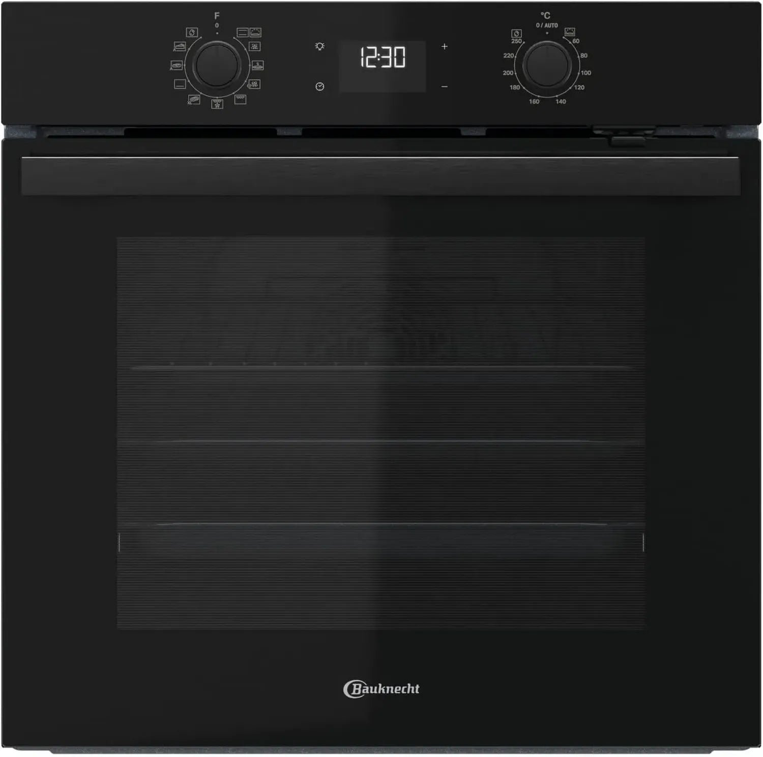 Bauknecht Einbau-Heißluftofen 60 cm, 71 l, 12 Funktionen, Schwarzglas