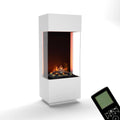 Elektrokamin mit Wasserdampf, LED 3D-Flammen & Knistereffekt, 55x136x40 cm, Weiß