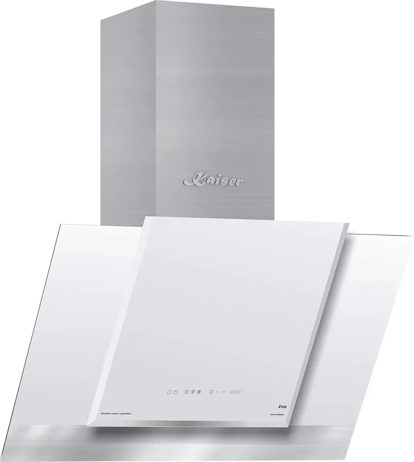Kaiser 80 cm Kopffrei-Dunstabzugshaube ECO mit Randabsaugung, Edelstahl-Glas-Design, 910 m³/h Leistung, TouchControl und Timer
