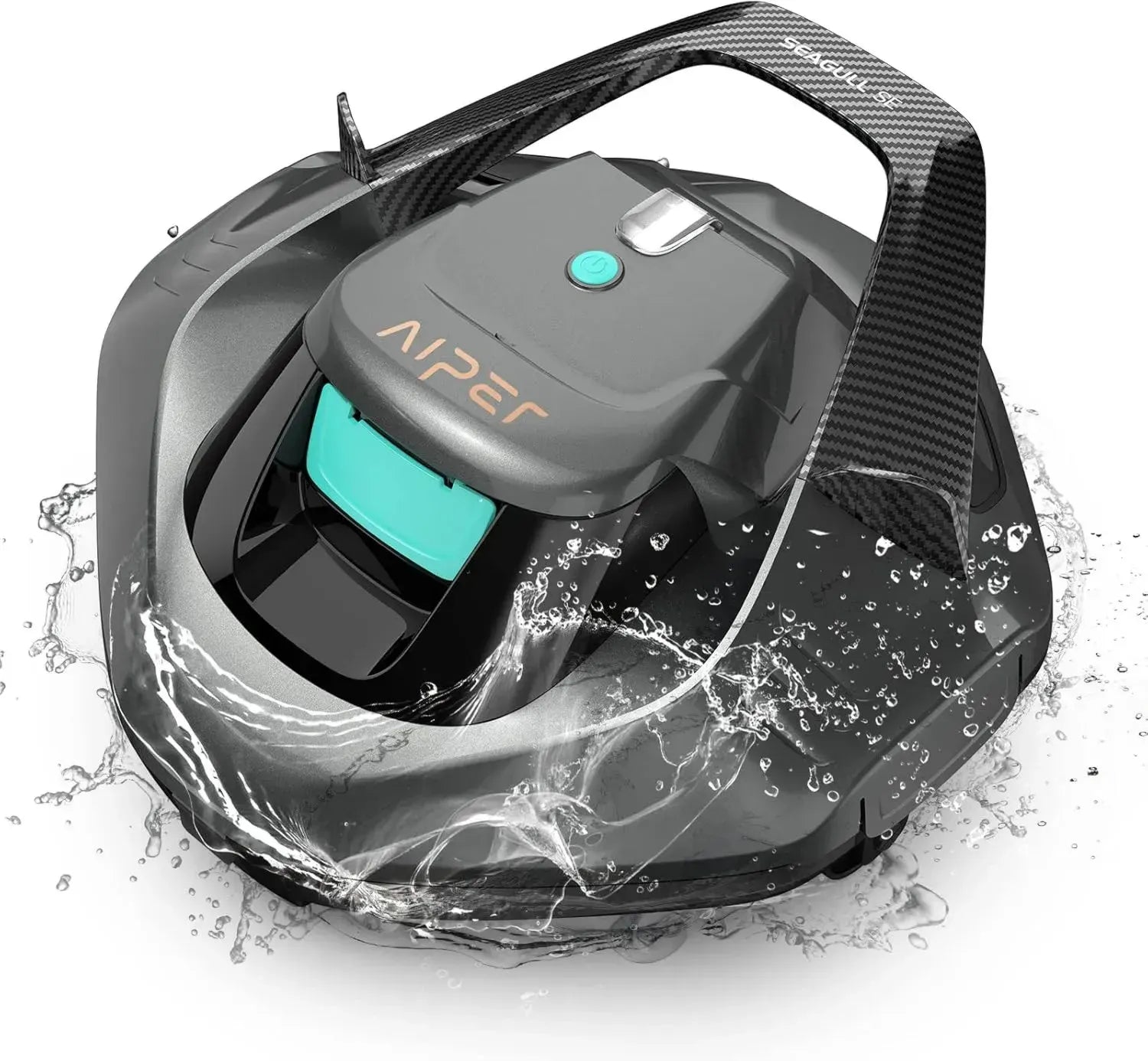 AIPER Seagull SE Schwimmbecken-Roboter, 90 Min Laufzeit, LED-Display, Automatik-Parken, ideal für oberirdische Pools bis 80 m²