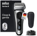 Braun Series 8 Herren Elektrorasierer mit Präzisionstrimmer, 4+1 Scherkopf, 60 Min Akku, Nass-Trocken Anwendung, Silber, Hergestellt in Deutschland
