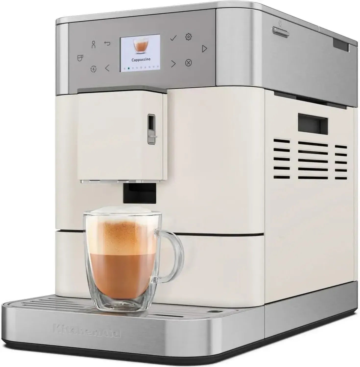 KitchenAid Espresso-Maschine Vollautomat mit Milchaufschäumer, 15 Getränkeoptionen, Weiß