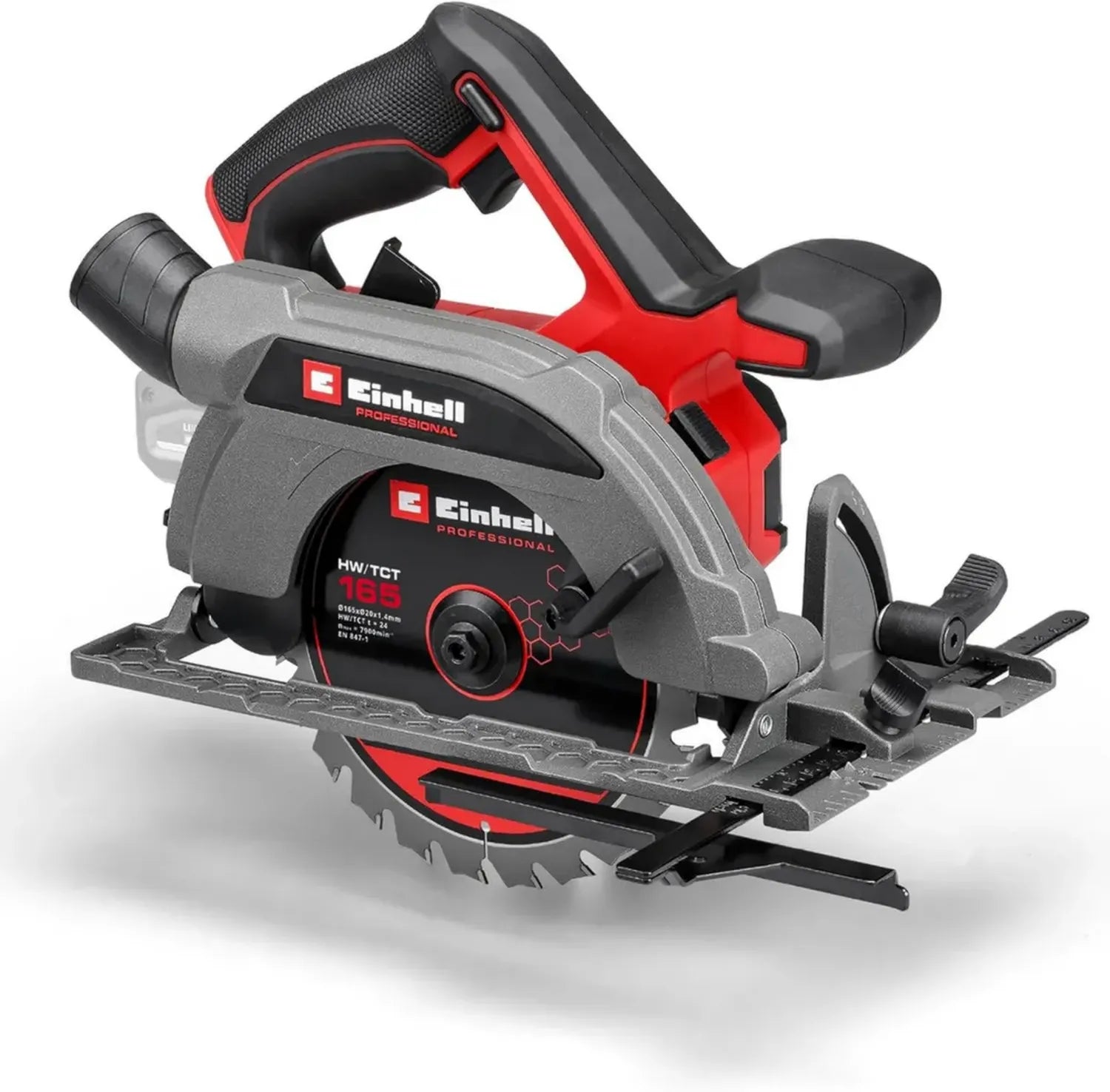 Einhell 18V Akku-Handkreissäge TP-CS 18/165 Li BL - Solo, bürstenlos, 165mm Sägeblatt, werkzeuglose Winkeleinstellung
