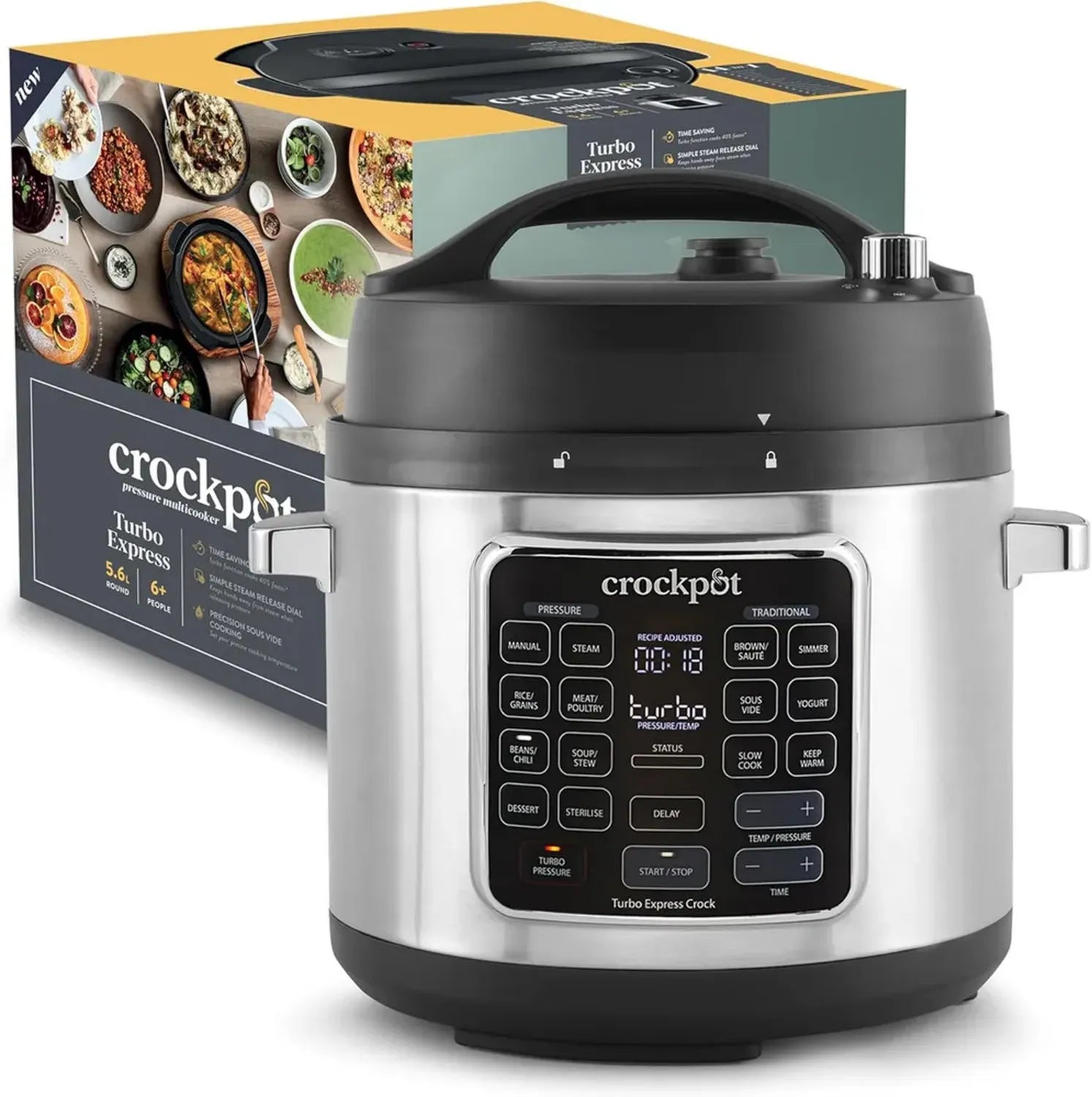 Crockpot Turbo Express 5,6L Multikocher für 6+ Personen, 14-in-1 Funktionen