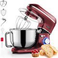 Hochleistungs-Küchenmaschine 2000W, 6,2L Edelstahlschüssel, Rot