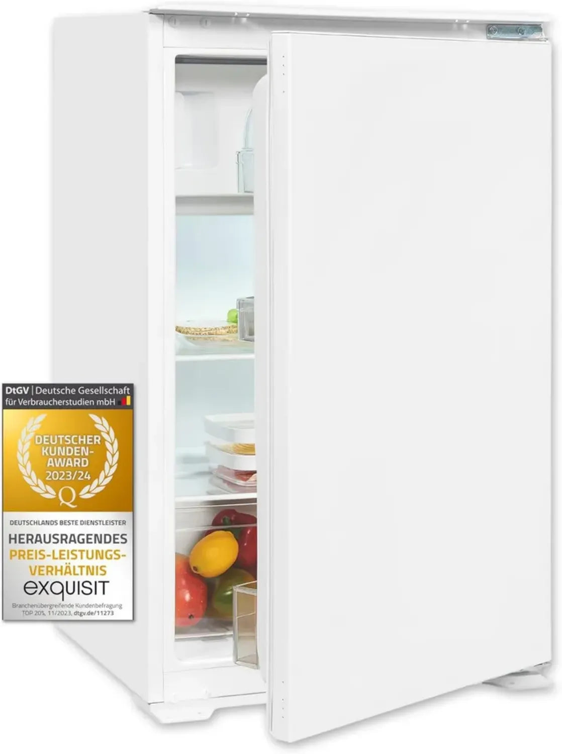 Hocheffizienter Einbaukühlschrank mit Gefrierfach, 118 l, 39 dB(A), LED, 4-Sterne