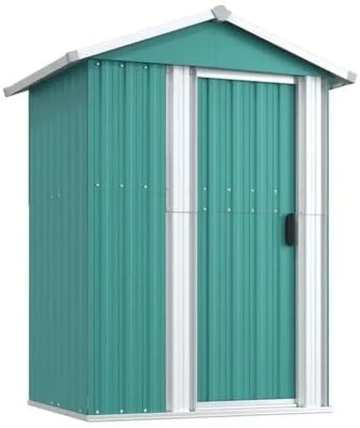 ZEYUAN Geräteschuppen aus verzinktem Stahl, Grün, 126x97,5x177 cm, ideal für Fahrräder und Gartengeräte