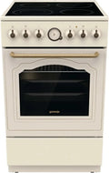 Gorenje Classico Retro Elektroherd mit Keramikkochfeld, 50cm, 70L, sanftes Schließen, Schnellaufheizung, AirFry, ExtraSteam, Pizzafunktion, AquaClean, Champagnerfarbe