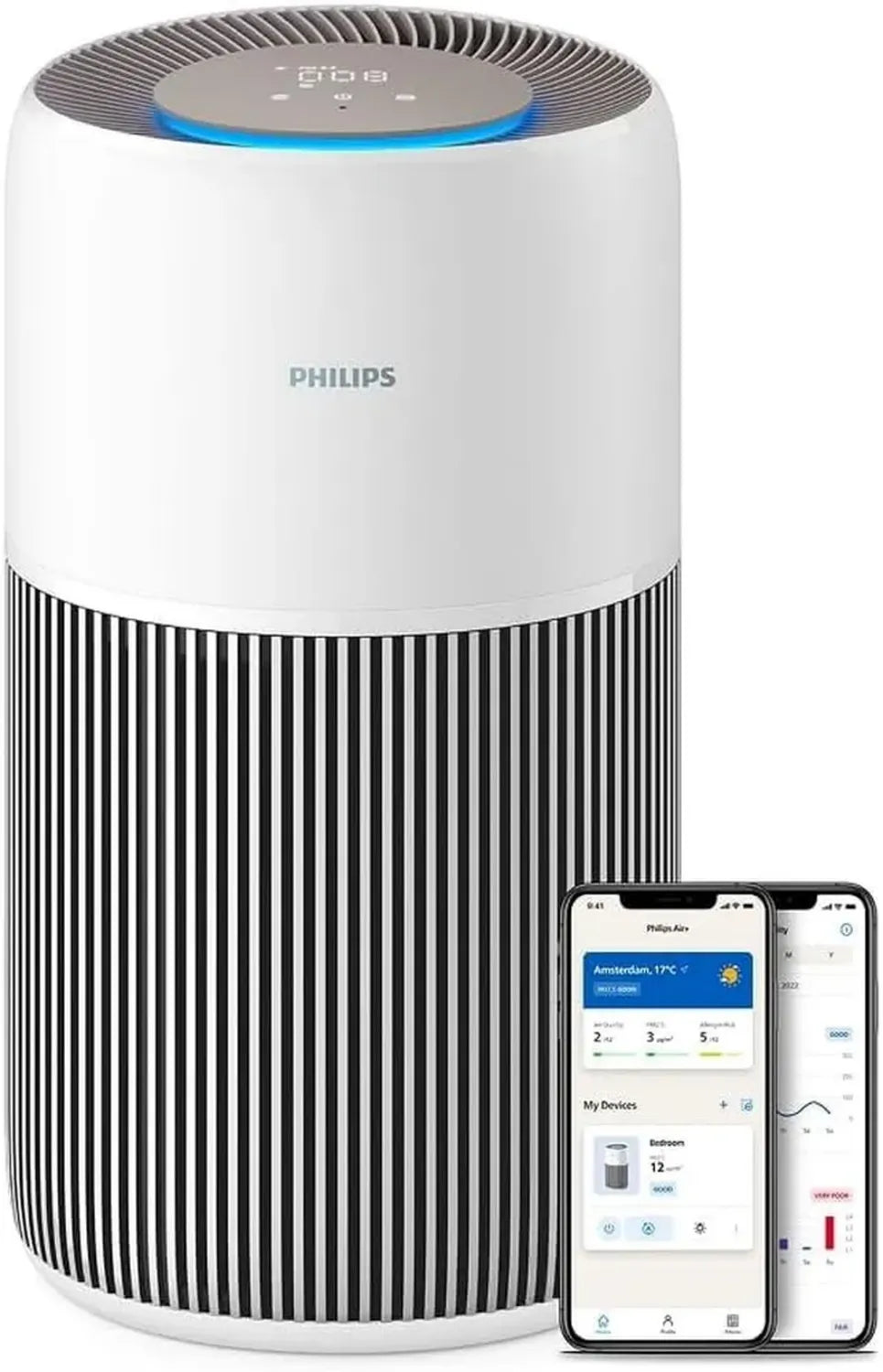 Philips Luftreiniger 2200 Serie mit HEPA- und Aktivkohlefilter, leise und effektiv für Allergiker