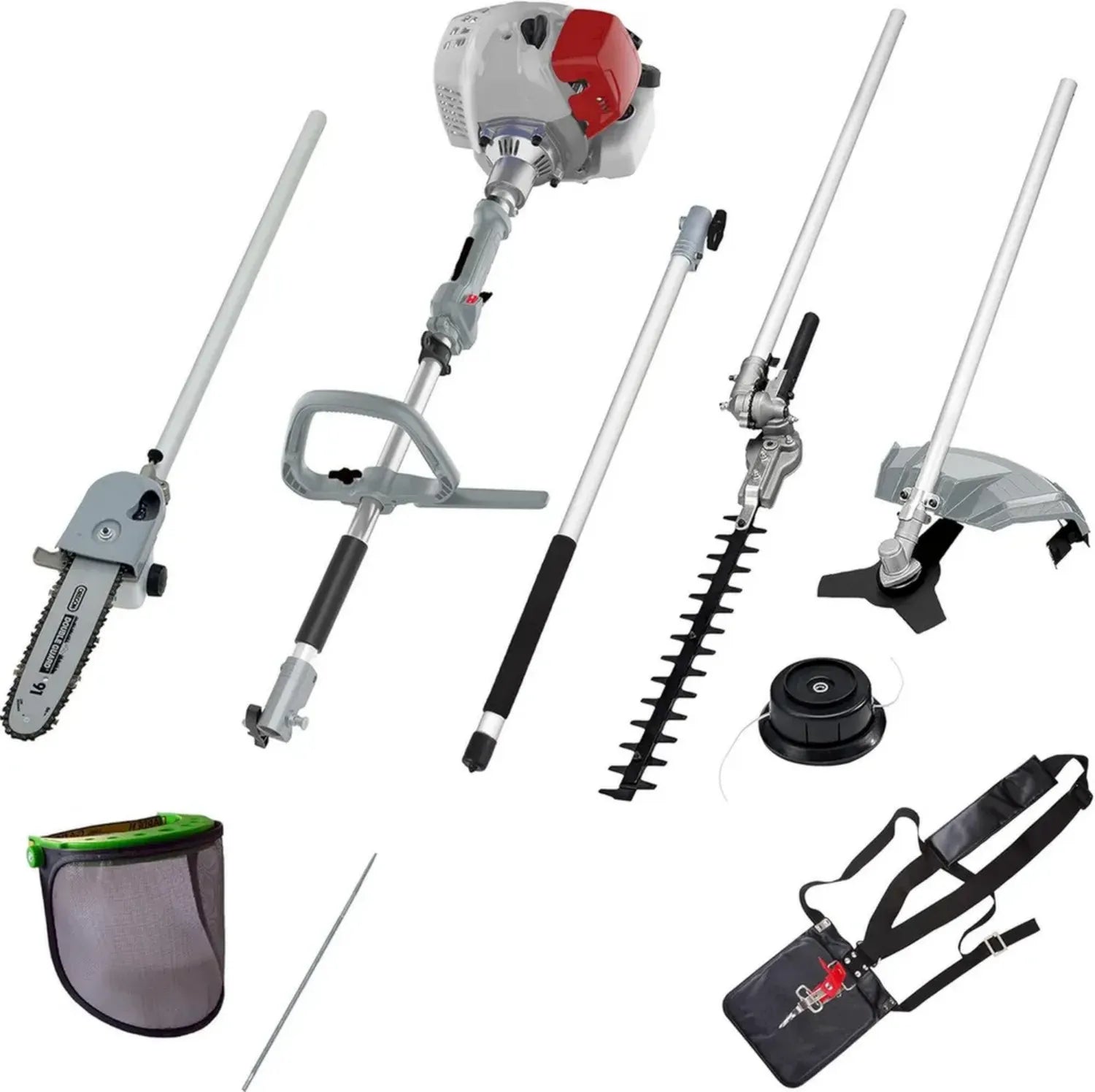 IKRA Benzin Garten Multitool 4in1: Rasenpflege & Schutzset