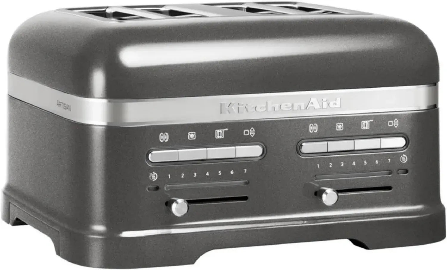 KitchenAid 4-Scheiben-Toaster mit Sandwich-Zange - Retro-Design, vielseitige Funktionen und einstellbare Bräunungsgrade - Medaillon Silber
