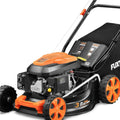 FUXTEC Benzin Rasenmäher 46 cm, 3-in-1 mit Frontbumper und Big Wheel Rädern, kraftvoller 4-Takt-Motor, 50L Fangkorb