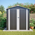 Metall Gartenschuppen 142x185 cm mit Belüftung und Schloss – wetterfeste Fahrrad- und Motorradgarage, inkl. Fundament, Grau