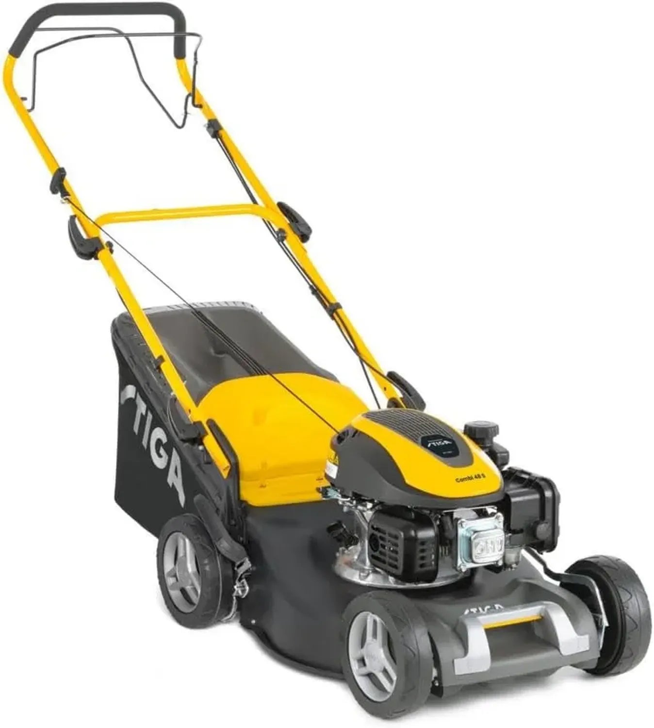 STIGA Combi 48 S – Selbstfahrender Benzin-Rasenmäher, 139 cm³ Motor, 46 cm Schnittbreite, 60 L Fangkorb, inkl. Mulchfunktion