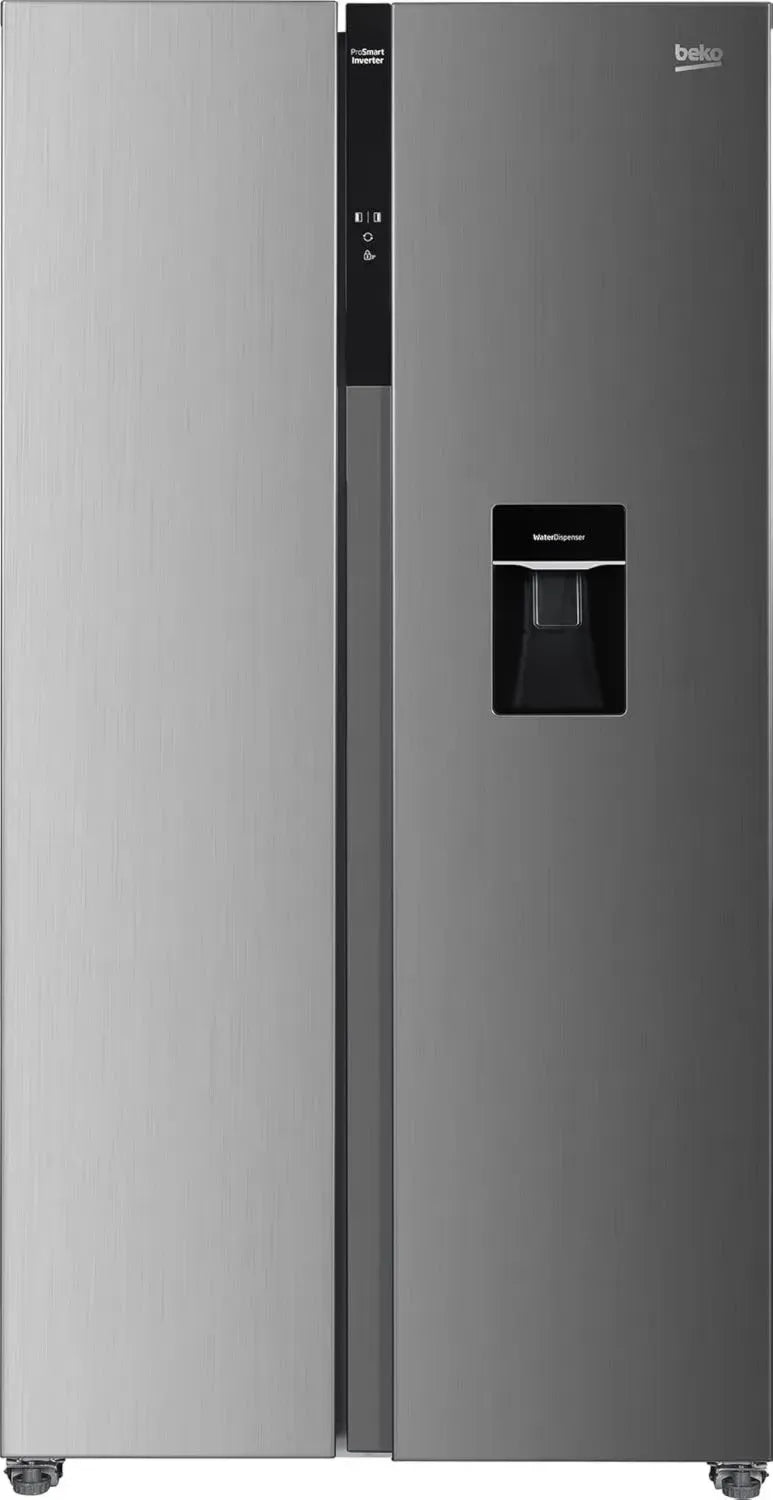 Beko GNO5322WDXPN Side-by-Side Kühlschrank, 532l, NoFrost, Wasserspender, Edelstahloptik