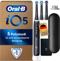 Oral-B iO Serie 5 Plus Elektrische Zahnbürste – 3 Bürstenköpfe, 5 Reinigungsmodi, Reise-Etui, Schwarz