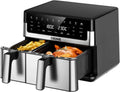 DEIME Heißluftfritteuse 10L mit Doppelfach, 10 Programme, Touchscreen, 91% weniger Fett